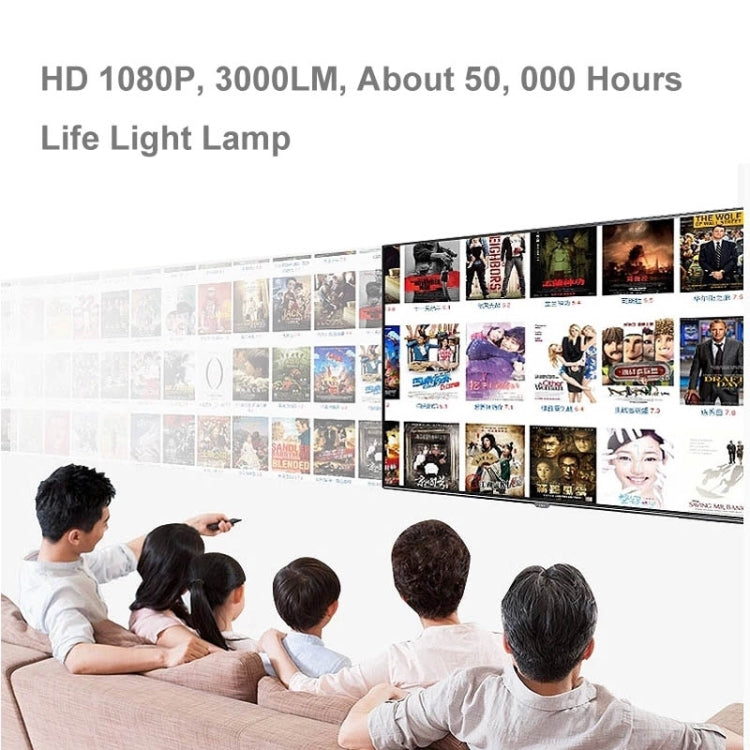 Uhappy U1 HD 1080P 3000LM Home Theater 1280*800 Projector for Video Games TV Movie, Support 3D + HDMI + YPbPr + DTV(HD DVB-T) + AV + S-Video + VGA