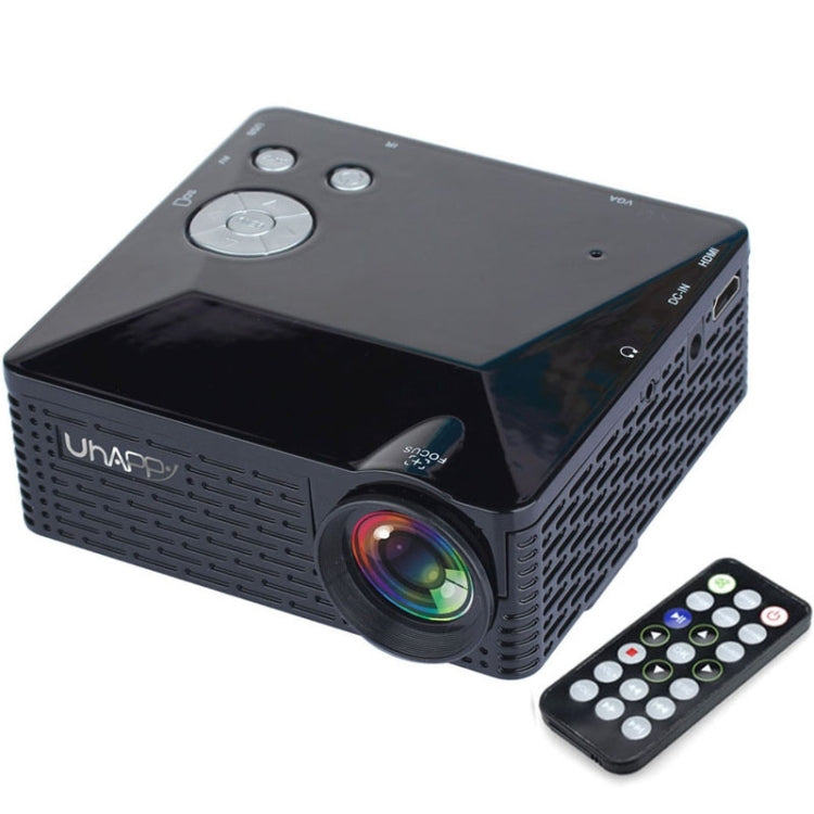 Uhappy U18 60LM Home Theater 320*240 Mini Projector with Remote Control, Support HDMI + USB + SD + AV + VGA