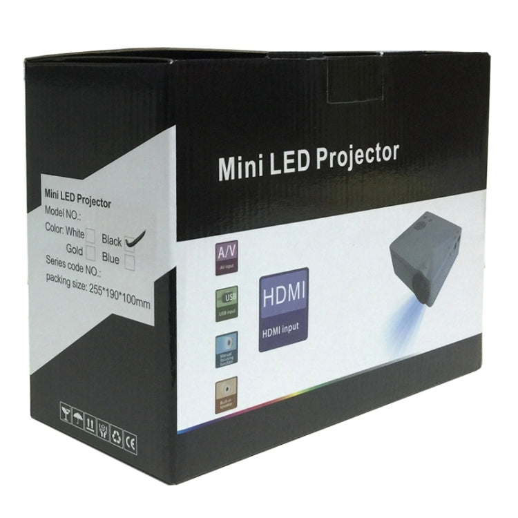 Uhappy U18 60LM Home Theater 320*240 Mini Projector with Remote Control, Support HDMI + USB + SD + AV + VGA
