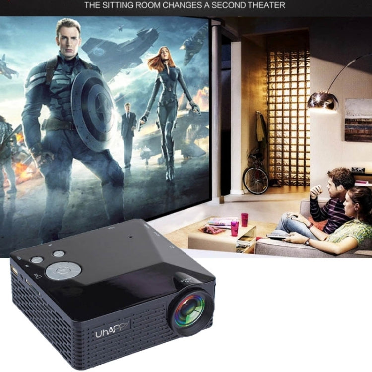 Uhappy U18 60LM Home Theater 320*240 Mini Projector with Remote Control, Support HDMI + USB + SD + AV + VGA