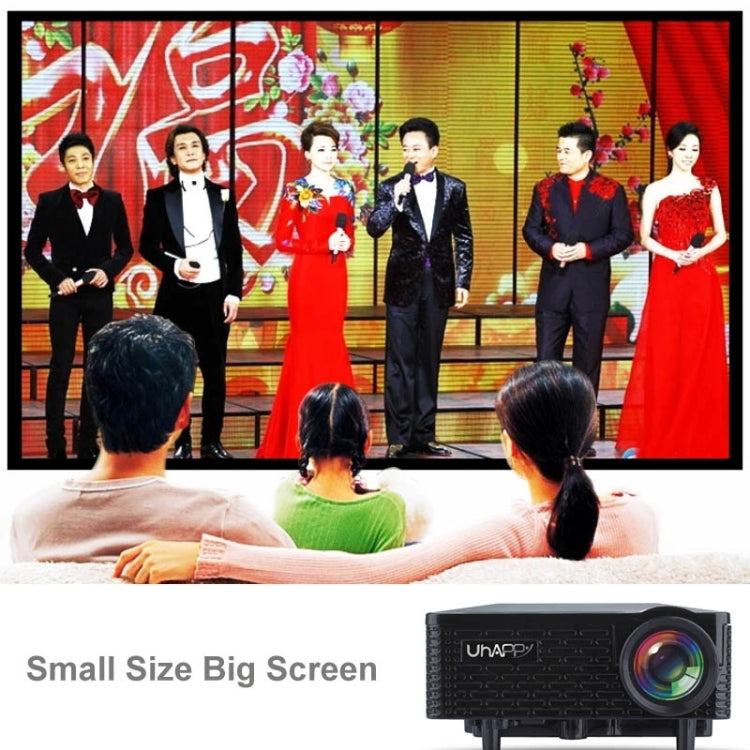 Uhappy U18 60LM Home Theater 320*240 Mini Projector with Remote Control, Support HDMI + USB + SD + AV + VGA
