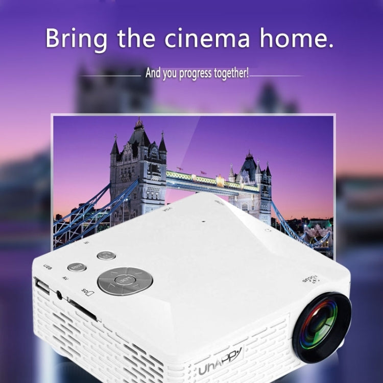 Uhappy U18 60LM Home Theater 320*240 Mini Projector with Remote Control, Support HDMI + USB + SD + AV + VGA