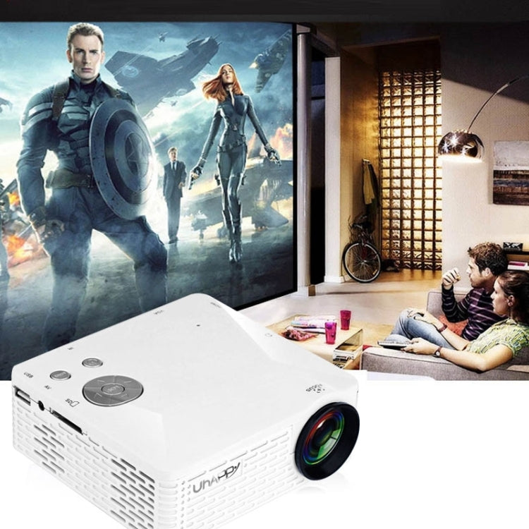 Uhappy U18 60LM Home Theater 320*240 Mini Projector with Remote Control, Support HDMI + USB + SD + AV + VGA