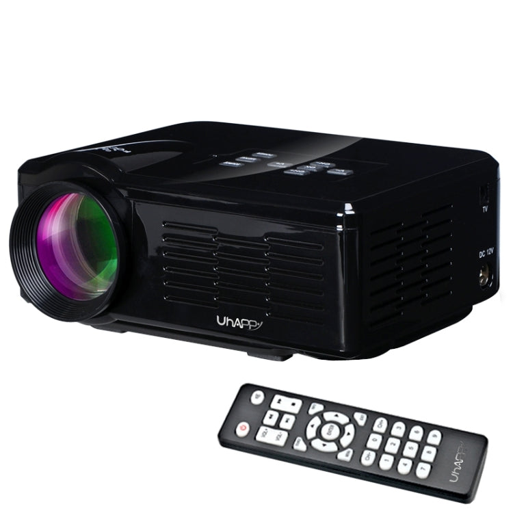 Uhappy U35 800LM Home Theater 640*480 Mini Projector with Remote Control, Support HDMI + SD + USB + TV + AV + VGA