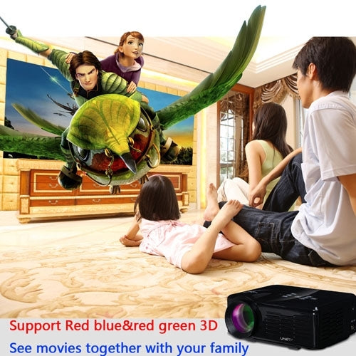 Uhappy U35 800LM Home Theater 640*480 Mini Projector with Remote Control, Support HDMI + SD + USB + TV + AV + VGA