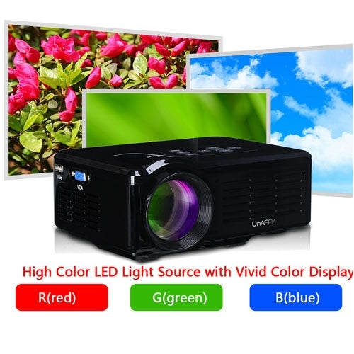 Uhappy U35 800LM Home Theater 640*480 Mini Projector with Remote Control, Support HDMI + SD + USB + TV + AV + VGA