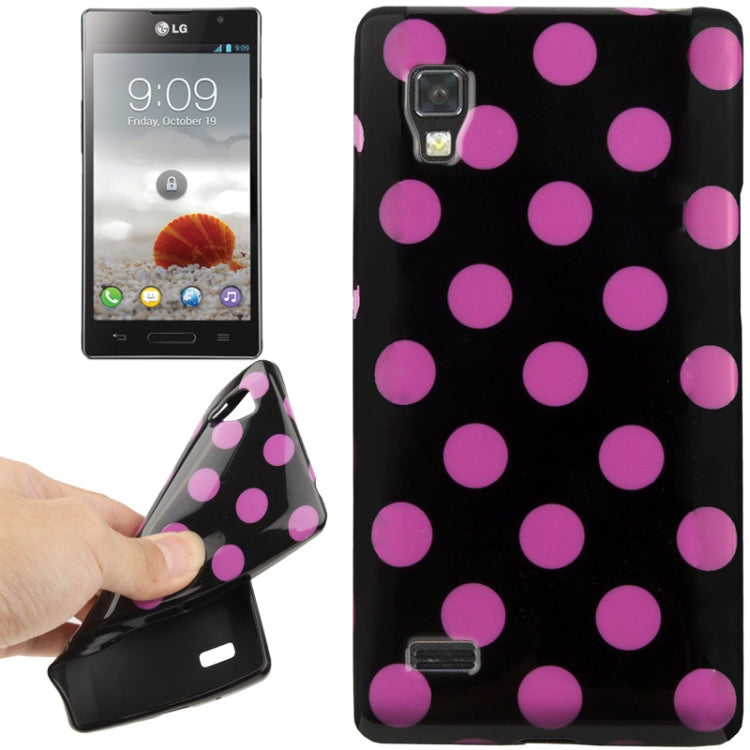 Black and Purple Dot Pattern TPU Case for LG Optimus L9 / P760