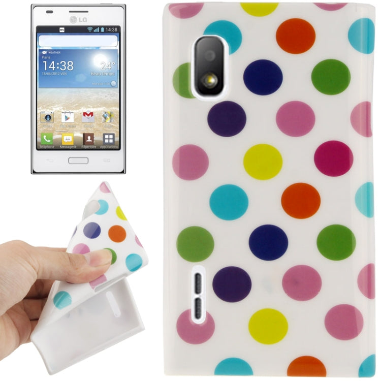 White and Colourful Dot Pattern TPU Case for LG Optimus L5 / E610