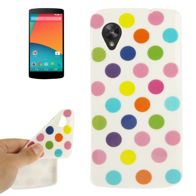 White and Colorful Dot Pattern TPU Case for Google Nexus 5 / D820 / D821