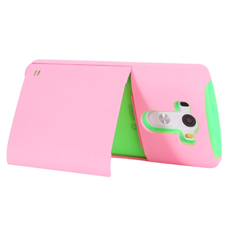 Plastic + Silicone Combination Case with Holder & Business Card Holder for LG G3 / D855