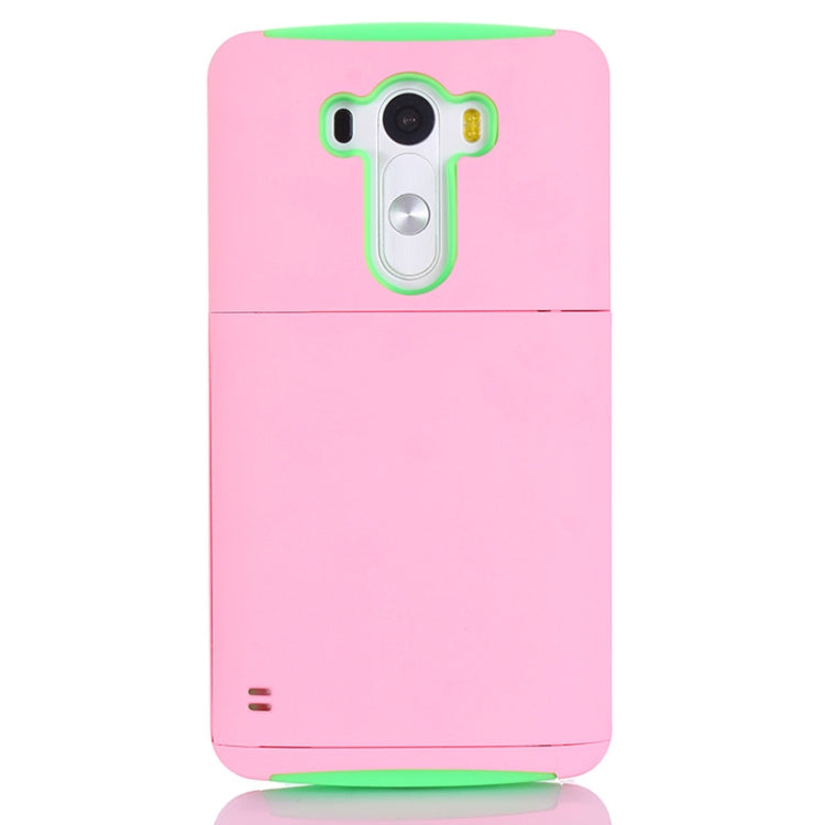 Plastic + Silicone Combination Case with Holder & Business Card Holder for LG G3 / D855