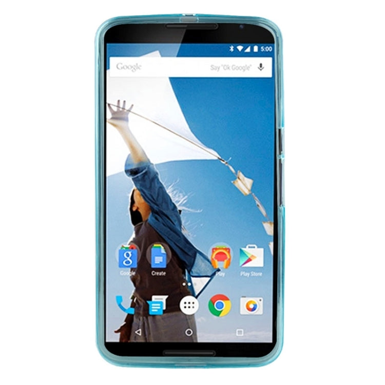 Pure Color Pattern TPU Case for Google Nexus 6(Blue)