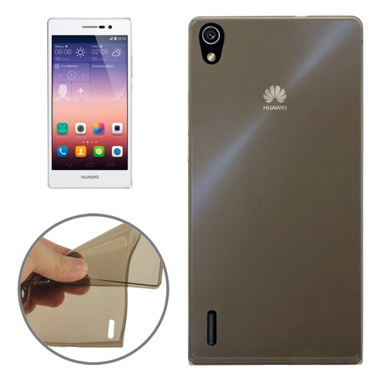 0.7mm Ultra-thin TPU Transparent Protective Case for Huawei Ascend P7