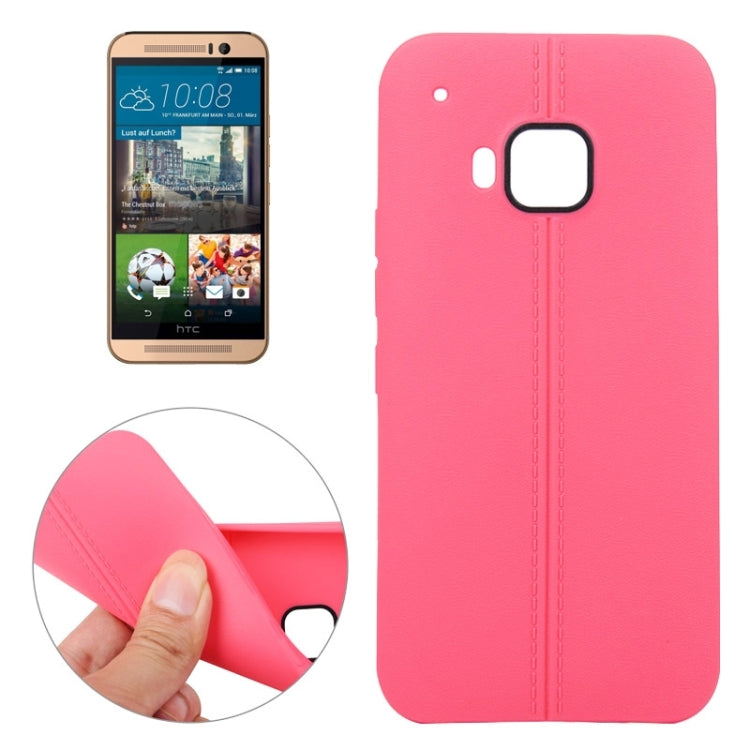 For HTC One M9 Leather Texture TPU Case