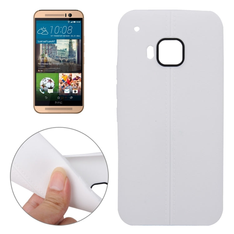 For HTC One M9 Leather Texture TPU Case