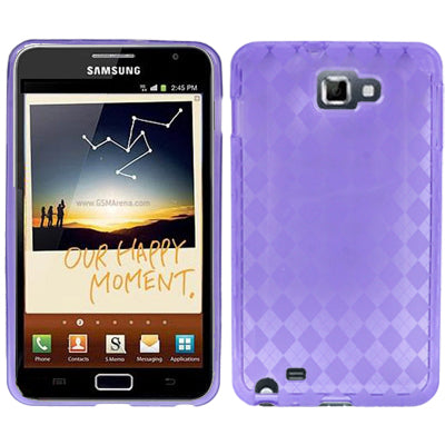 Translucent Grid Texture TPU Case for Galaxy Note / i9220(Purple)