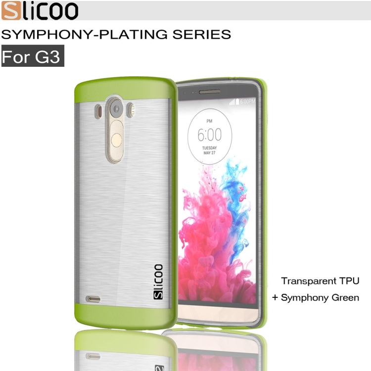 Slicoo Brushed Texture Electroplating Transparenct TPU + PC Combination Case for LG G3 / D855