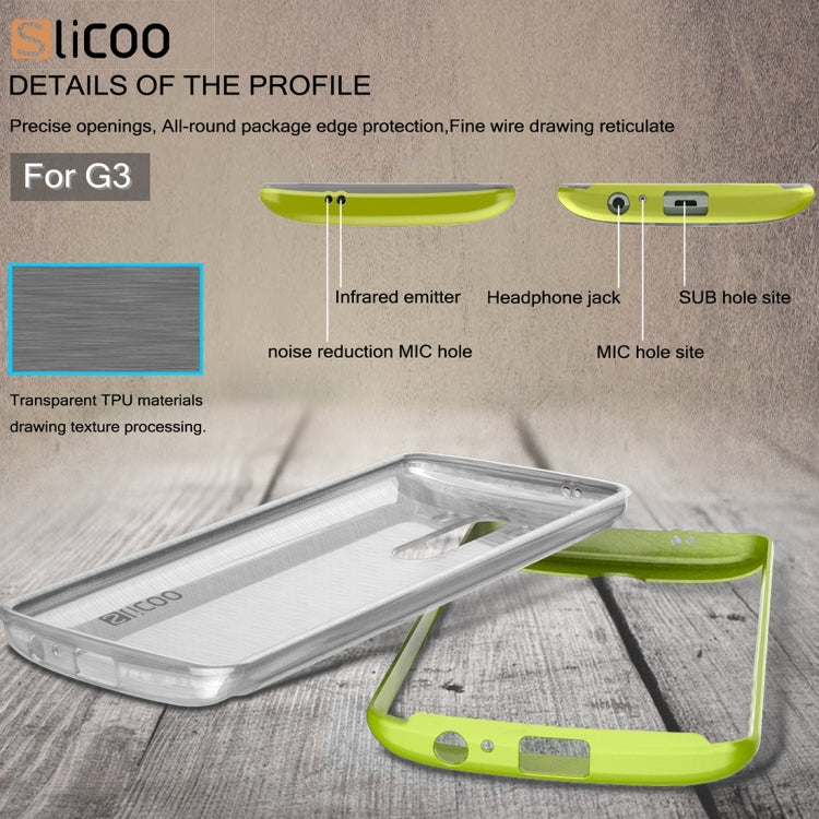 Slicoo Brushed Texture Electroplating Transparenct TPU + PC Combination Case for LG G3 / D855