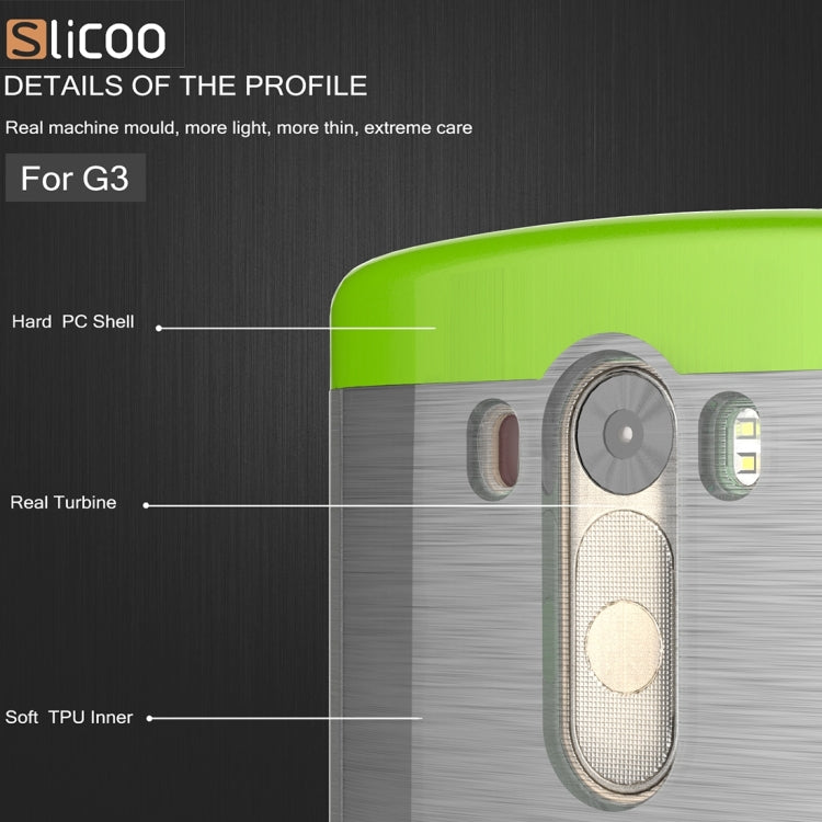 Slicoo Brushed Texture Electroplating Transparenct TPU + PC Combination Case for LG G3 / D855