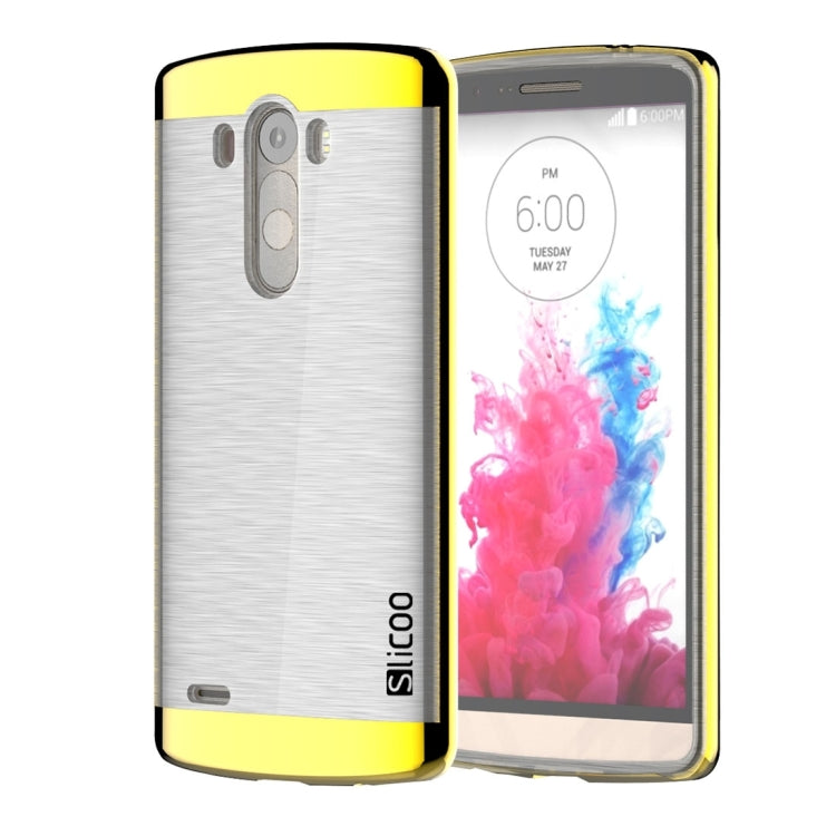 Slicoo Brushed Texture Electroplating Transparenct TPU + PC Combination Case for LG G3 / D855