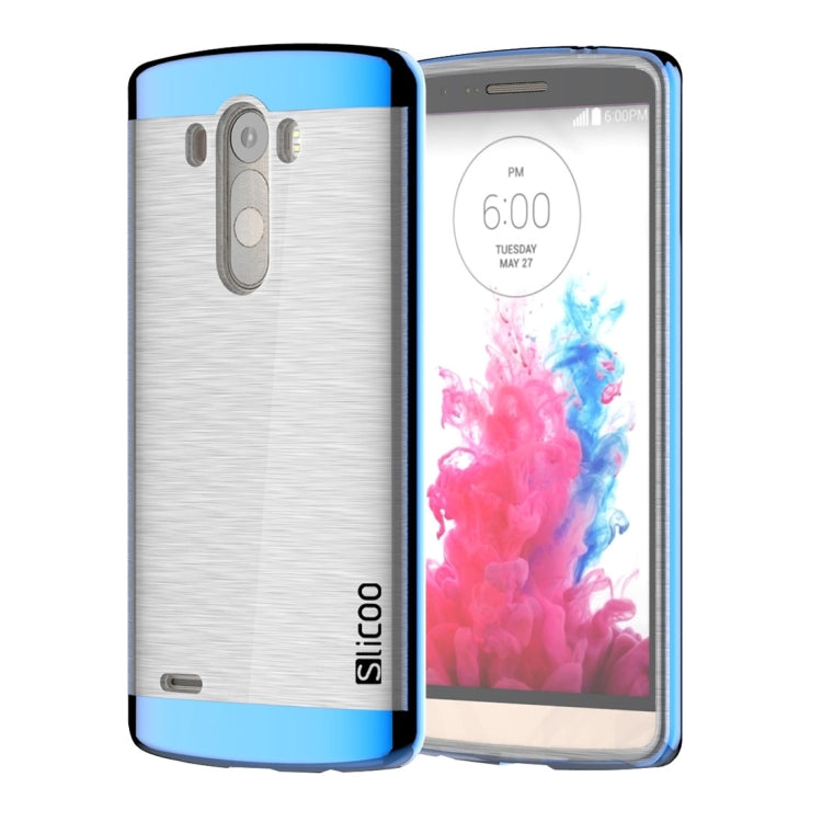 Slicoo Brushed Texture Electroplating Transparenct TPU + PC Combination Case for LG G3 / D855