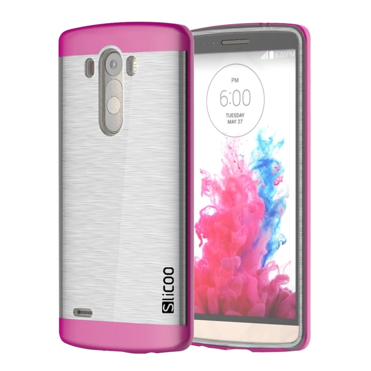 Slicoo Brushed Texture Electroplating Transparenct TPU + PC Combination Case for LG G3 / D855