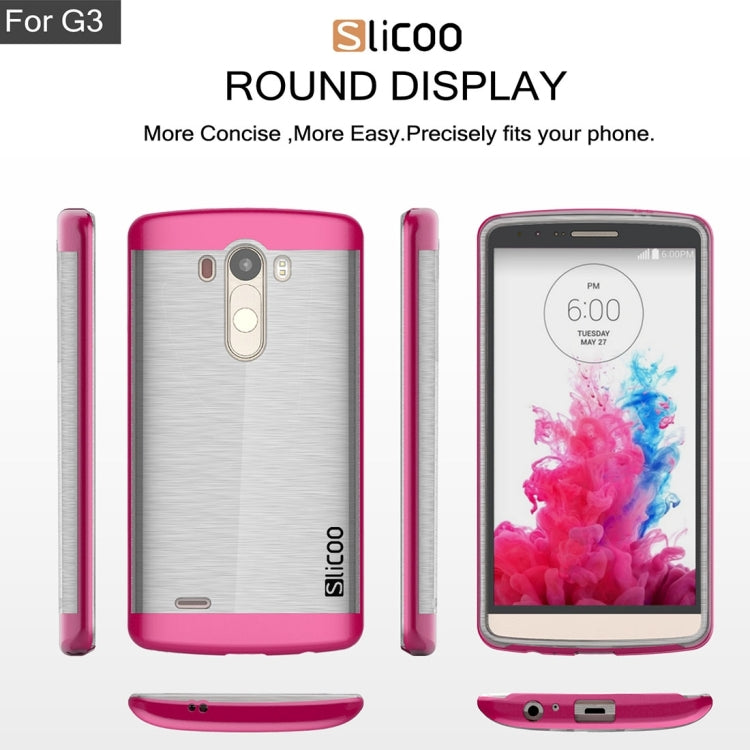 Slicoo Brushed Texture Electroplating Transparenct TPU + PC Combination Case for LG G3 / D855