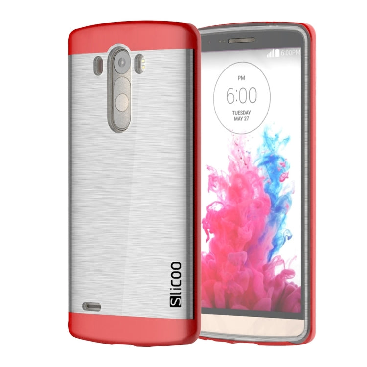 Slicoo Brushed Texture Electroplating Transparenct TPU + PC Combination Case for LG G3 / D855