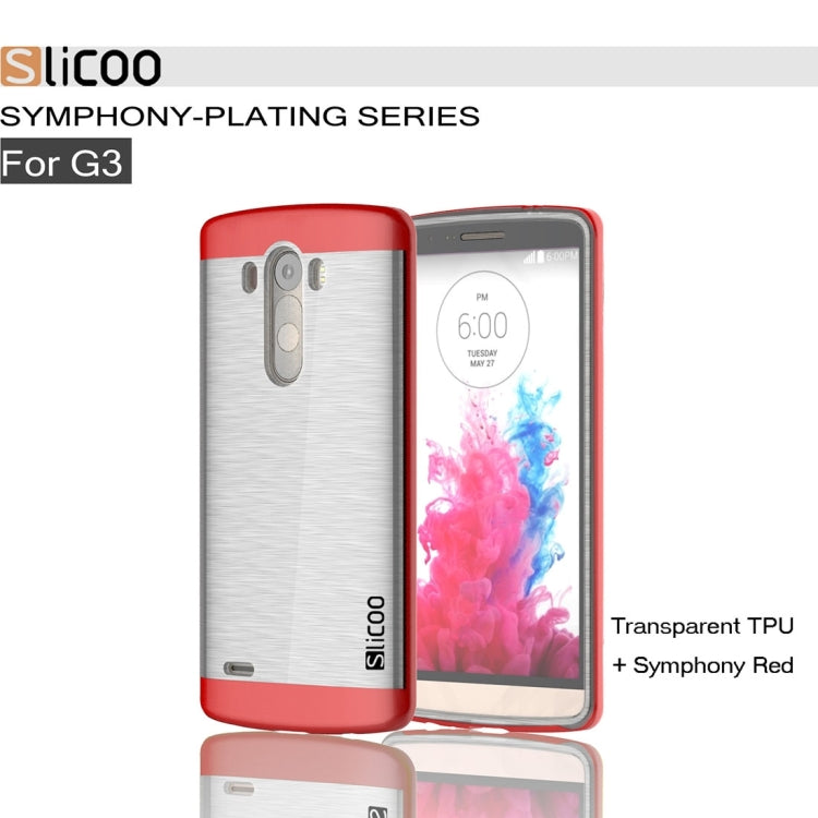 Slicoo Brushed Texture Electroplating Transparenct TPU + PC Combination Case for LG G3 / D855
