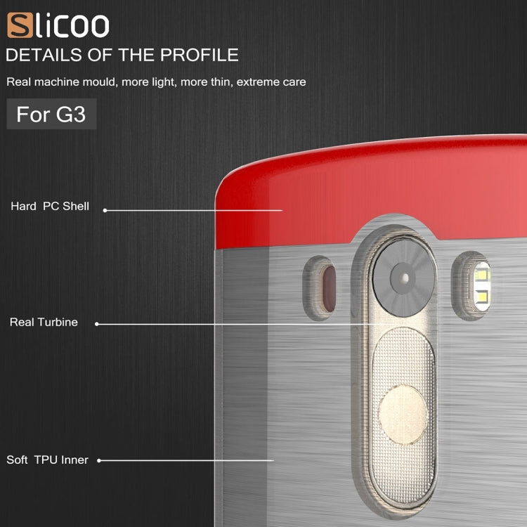 Slicoo Brushed Texture Electroplating Transparenct TPU + PC Combination Case for LG G3 / D855