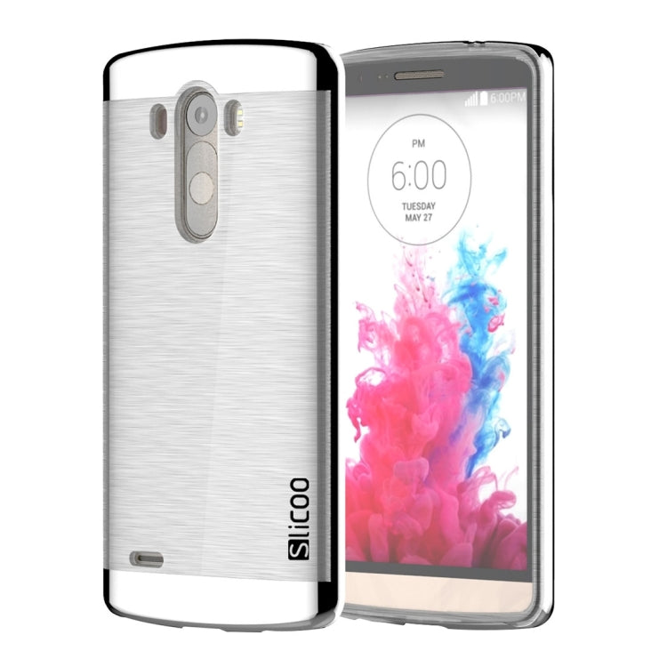 Slicoo Brushed Texture Electroplating Transparenct TPU + PC Combination Case for LG G3 / D855