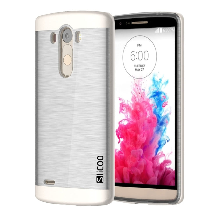 Slicoo Brushed Texture Electroplating Transparenct TPU + PC Combination Case for LG G3 / D855