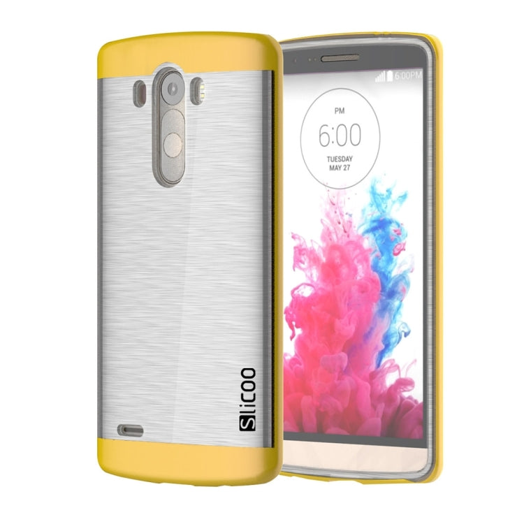 Slicoo Brushed Texture Electroplating Transparenct TPU + PC Combination Case for LG G3 / D855