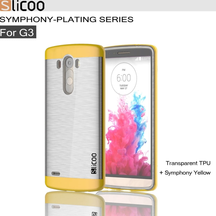 Slicoo Brushed Texture Electroplating Transparenct TPU + PC Combination Case for LG G3 / D855