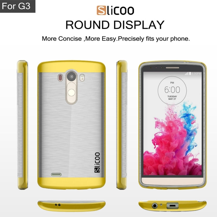 Slicoo Brushed Texture Electroplating Transparenct TPU + PC Combination Case for LG G3 / D855