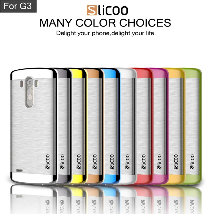 Slicoo Brushed Texture Electroplating Transparenct TPU + PC Combination Case for LG G3 / D855