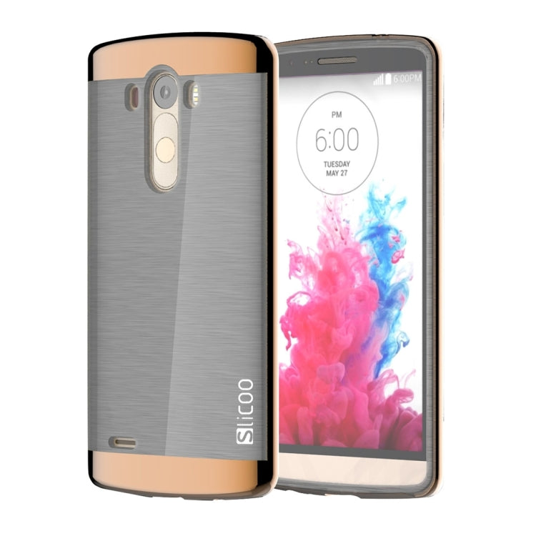 Slicoo Brushed Texture Electroplating TPU + PC Combination Case for LG G3 / D855