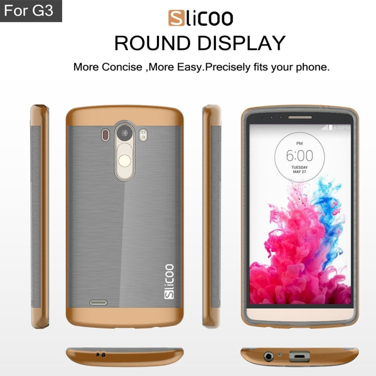 Slicoo Brushed Texture Electroplating TPU + PC Combination Case for LG G3 / D855