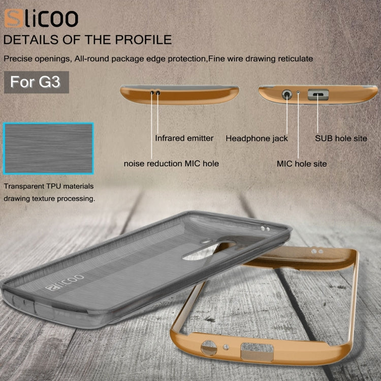 Slicoo Brushed Texture Electroplating TPU + PC Combination Case for LG G3 / D855