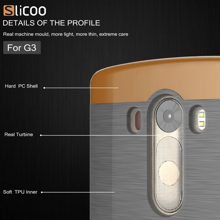 Slicoo Brushed Texture Electroplating TPU + PC Combination Case for LG G3 / D855