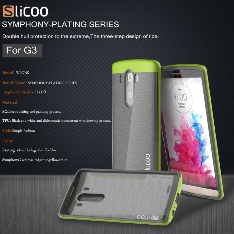 Slicoo Brushed Texture Electroplating TPU + PC Combination Case for LG G3 / D855