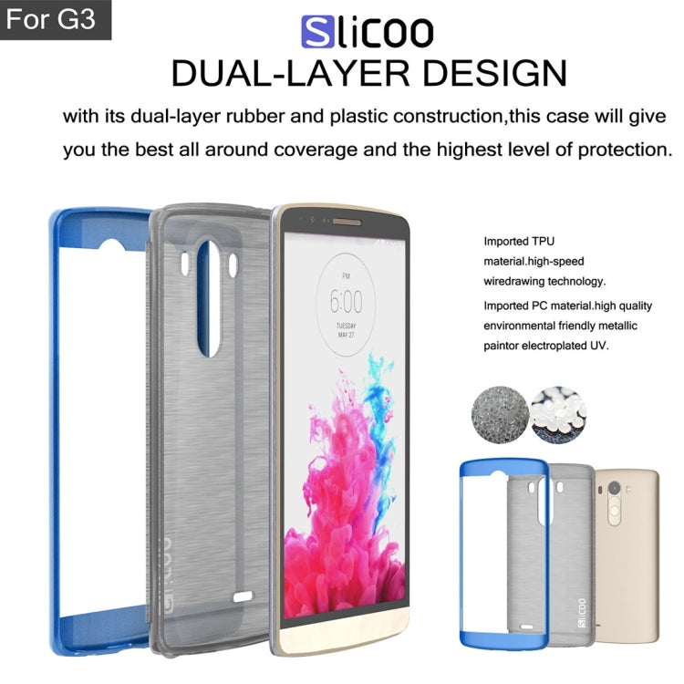 Slicoo Brushed Texture Electroplating TPU + PC Combination Case for LG G3 / D855