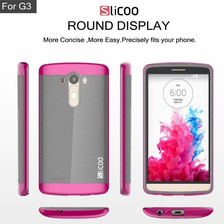 Slicoo Brushed Texture Electroplating TPU + PC Combination Case for LG G3 / D855