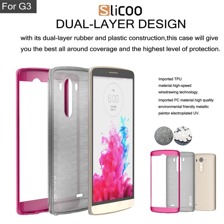 Slicoo Brushed Texture Electroplating TPU + PC Combination Case for LG G3 / D855