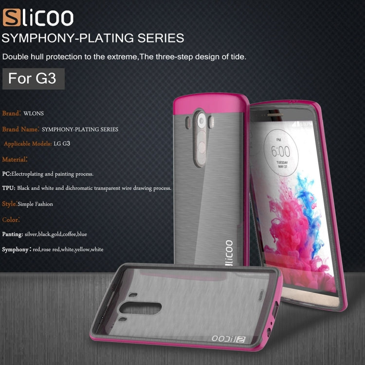 Slicoo Brushed Texture Electroplating TPU + PC Combination Case for LG G3 / D855