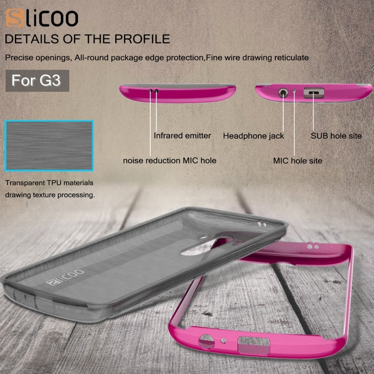 Slicoo Brushed Texture Electroplating TPU + PC Combination Case for LG G3 / D855