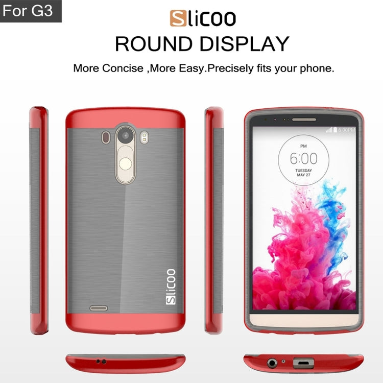 Slicoo Brushed Texture Electroplating TPU + PC Combination Case for LG G3 / D855