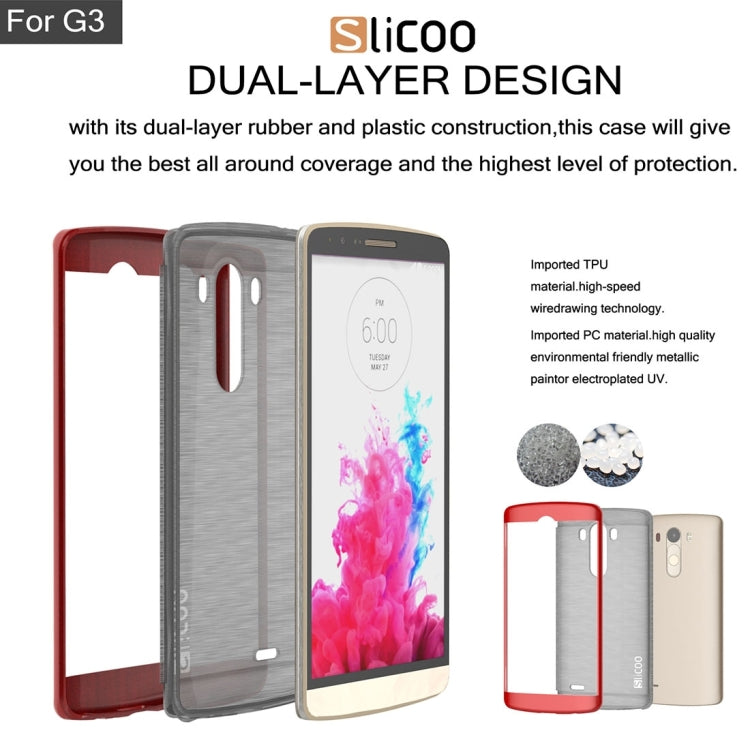 Slicoo Brushed Texture Electroplating TPU + PC Combination Case for LG G3 / D855