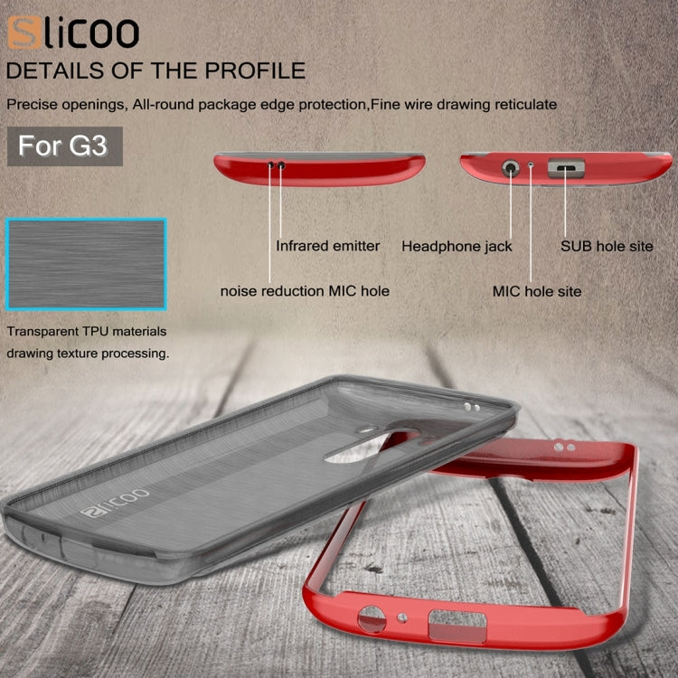 Slicoo Brushed Texture Electroplating TPU + PC Combination Case for LG G3 / D855