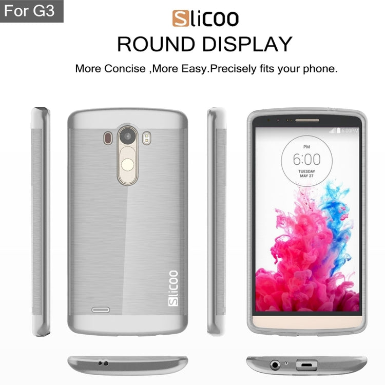 Slicoo Brushed Texture Electroplating TPU + PC Combination Case for LG G3 / D855